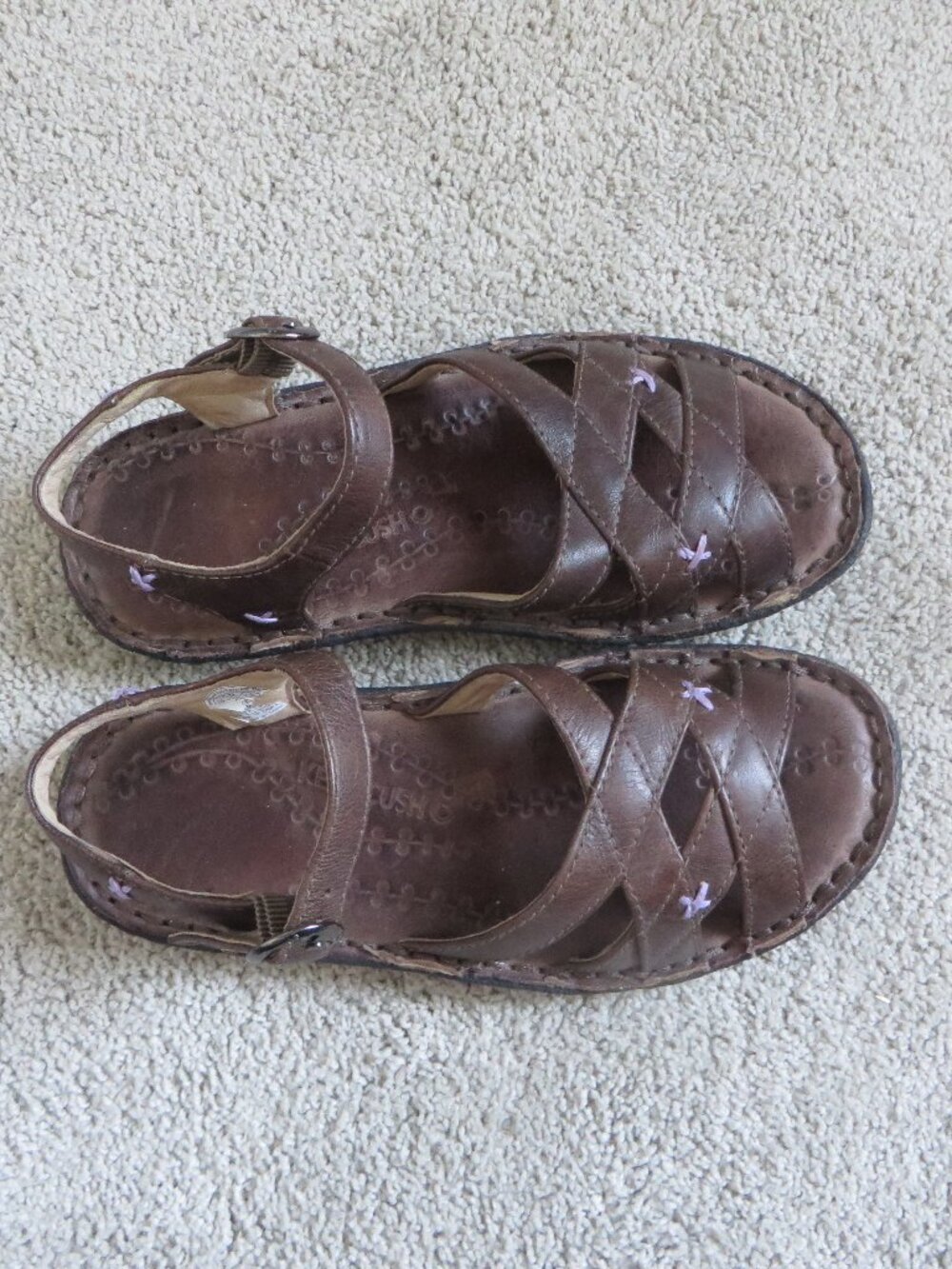 KEEN Hybridlife Karlie Womens Strappy Sandals Size 5 Brown/Purple Leather Retro - Picture 6 of 10